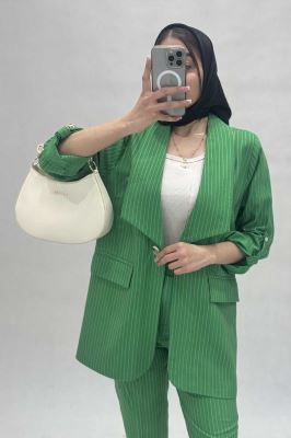 کت آستین پاگون دار راه راه شانتون