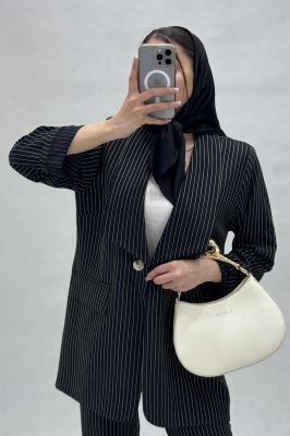 کت آستین پاگون دار راه راه شانتون