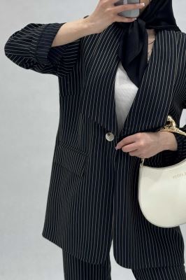 کت آستین پاگون دار راه راه شانتون