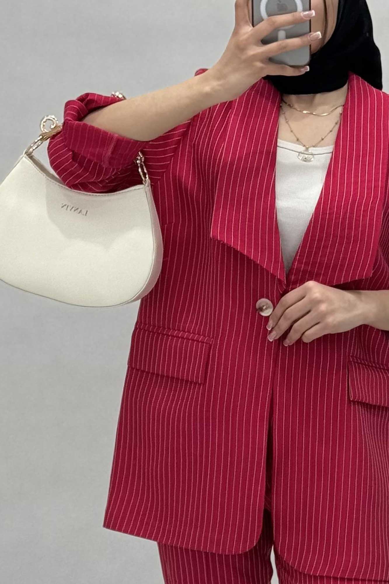 کت آستین پاگون دار راه راه شانتون