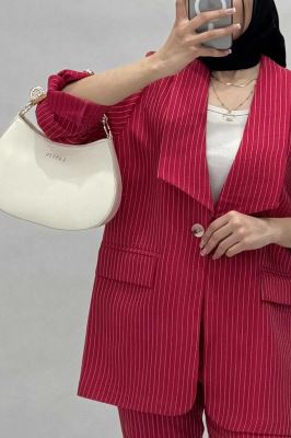 کت آستین پاگون دار راه راه شانتون