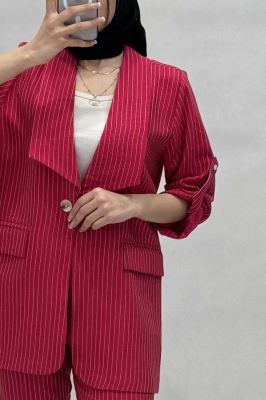 کت آستین پاگون دار راه راه شانتون