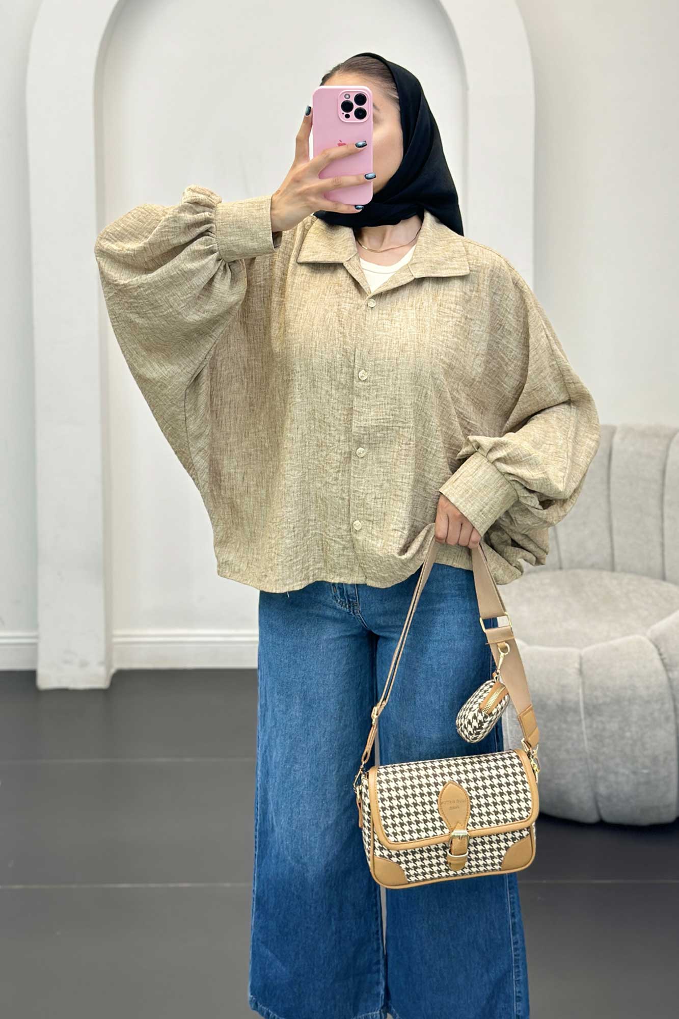 شومیز شانتون برفکی خفاشی