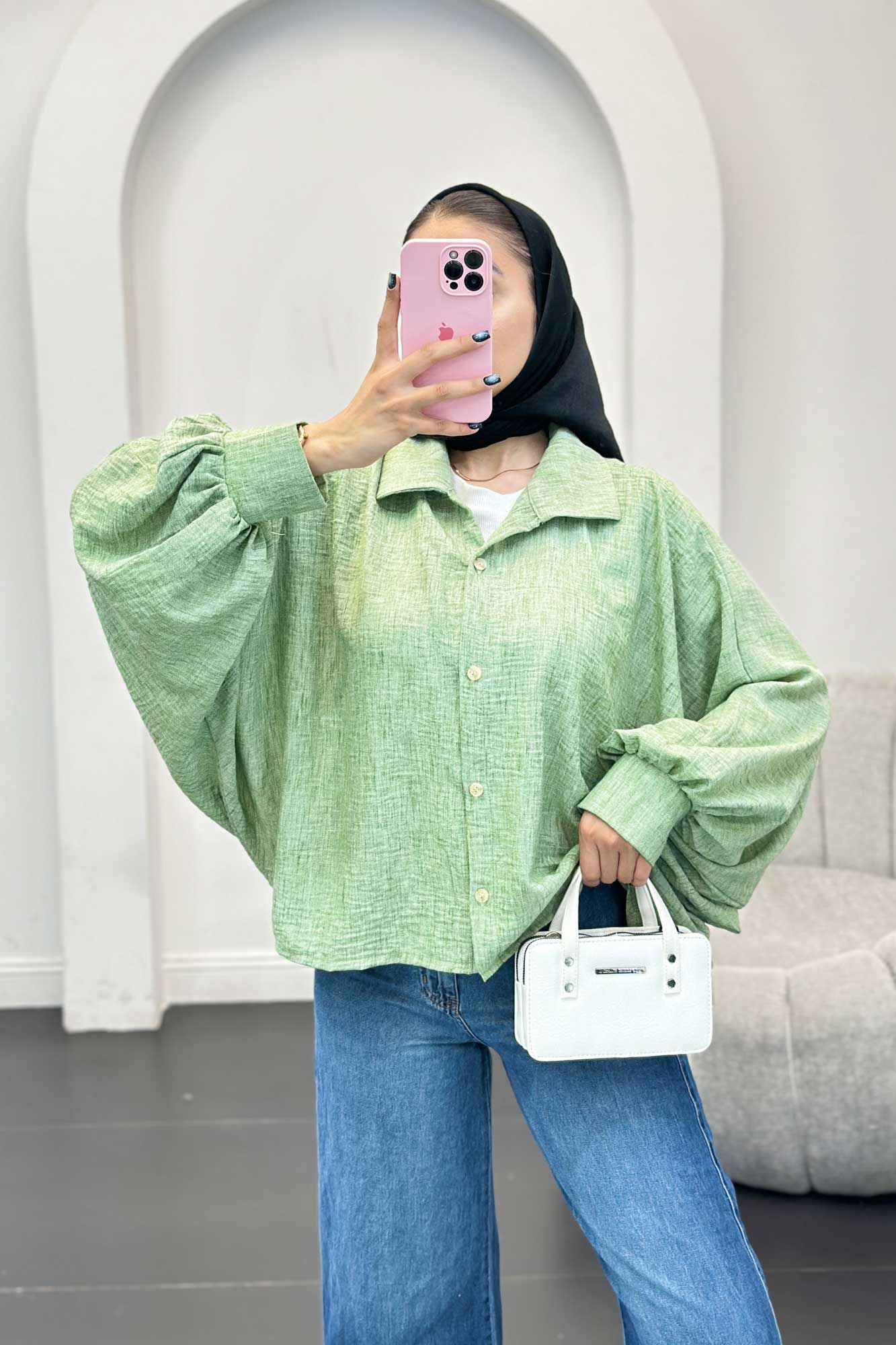 شومیز شانتون برفکی خفاشی