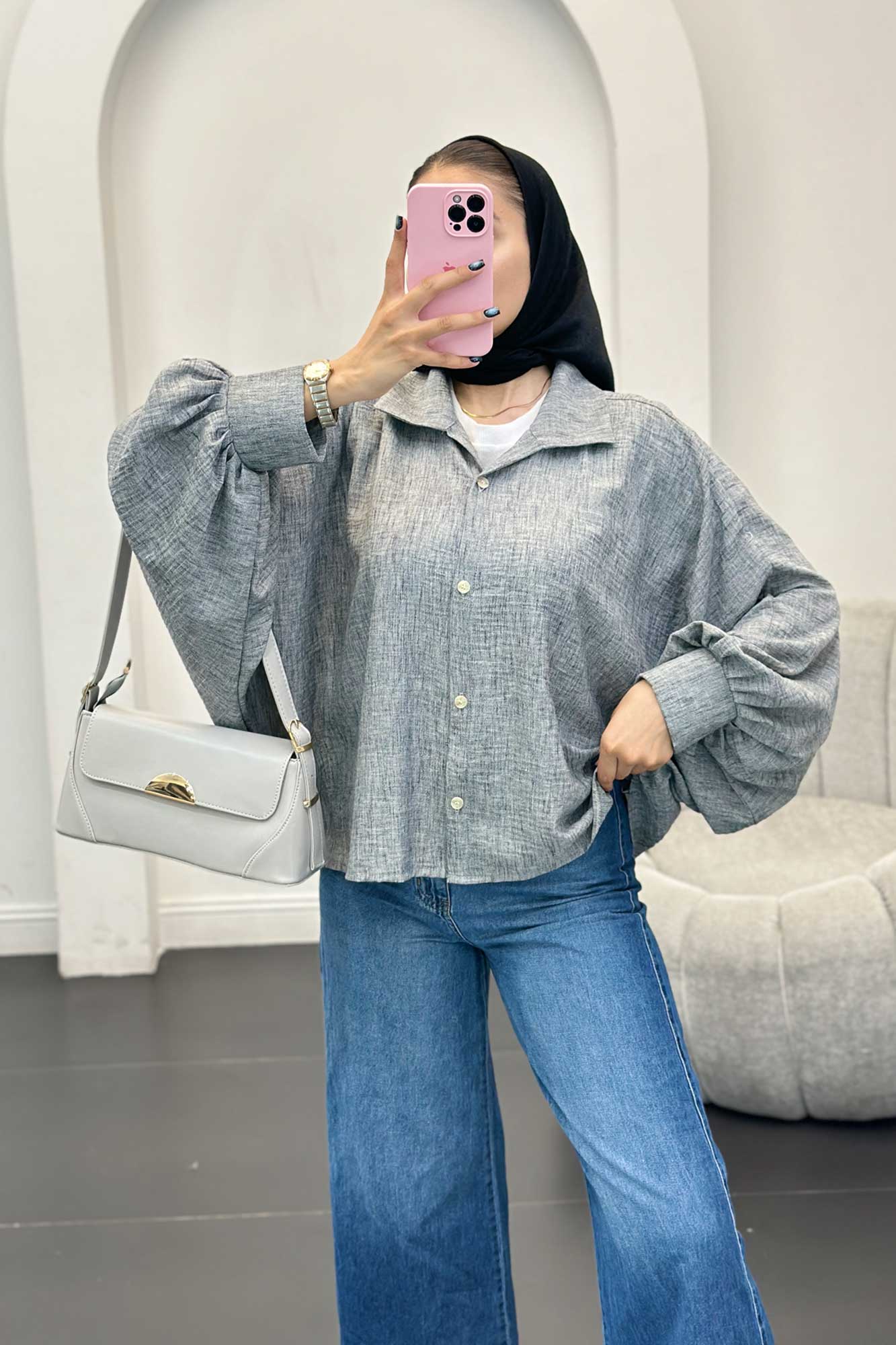 شومیز شانتون برفکی خفاشی