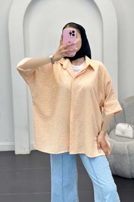 شومیز شانتون برفکی آستین پاکتی مرینوس