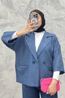 مانتو کتی آستین سه رب یقه انگلیسی شانتونR