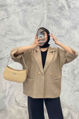 مانتو کتی آستین سه رب یقه انگلیسی شانتونR