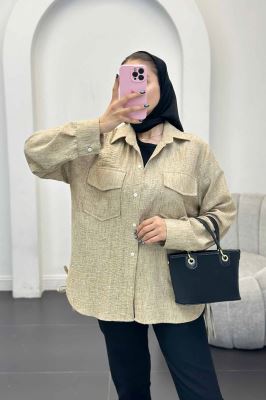 شومیز شانتون برفکی بغل بند دار