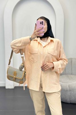 شومیز شانتون برفکی بغل بند دار