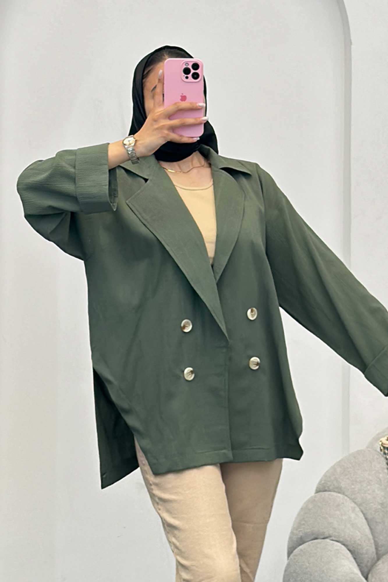 مانتو بغل چاک دار جگوار ژانیتا