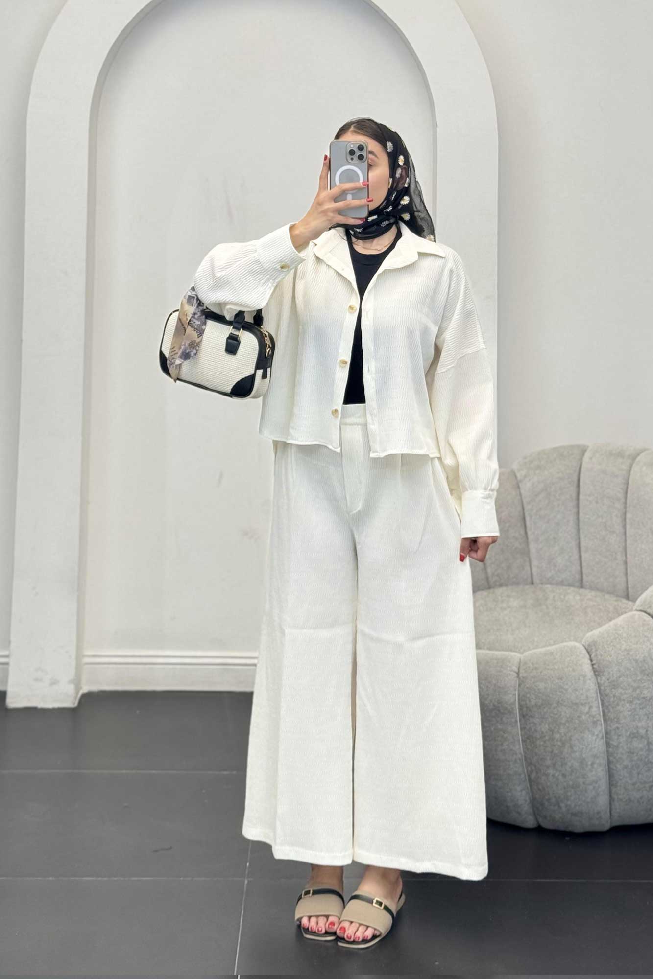 ست شومیز و شلوار السا آستین کیمونو همتا