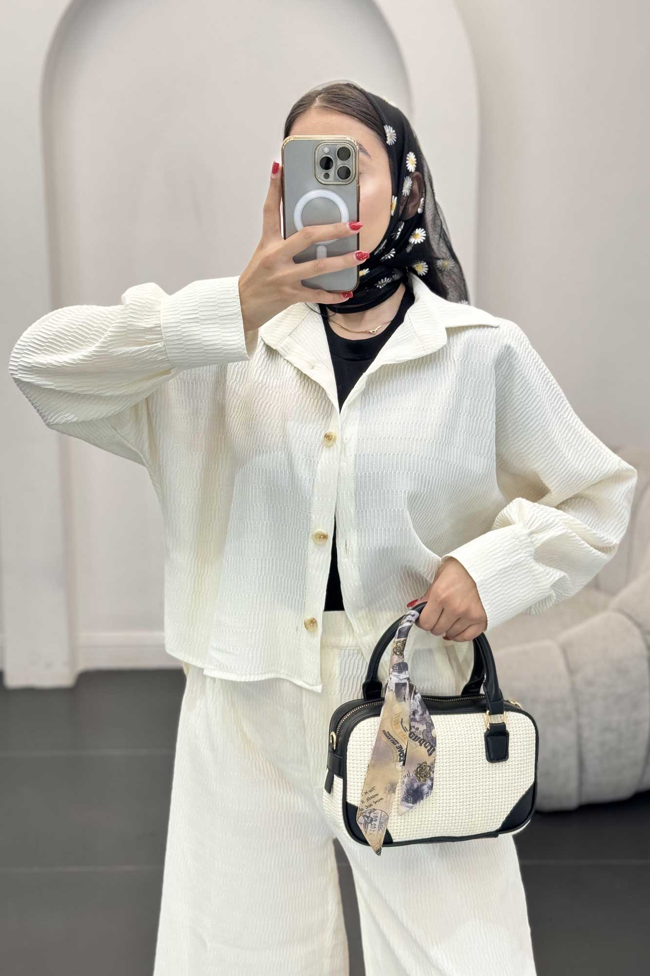 ست شومیز و شلوار السا آستین کیمونو همتا