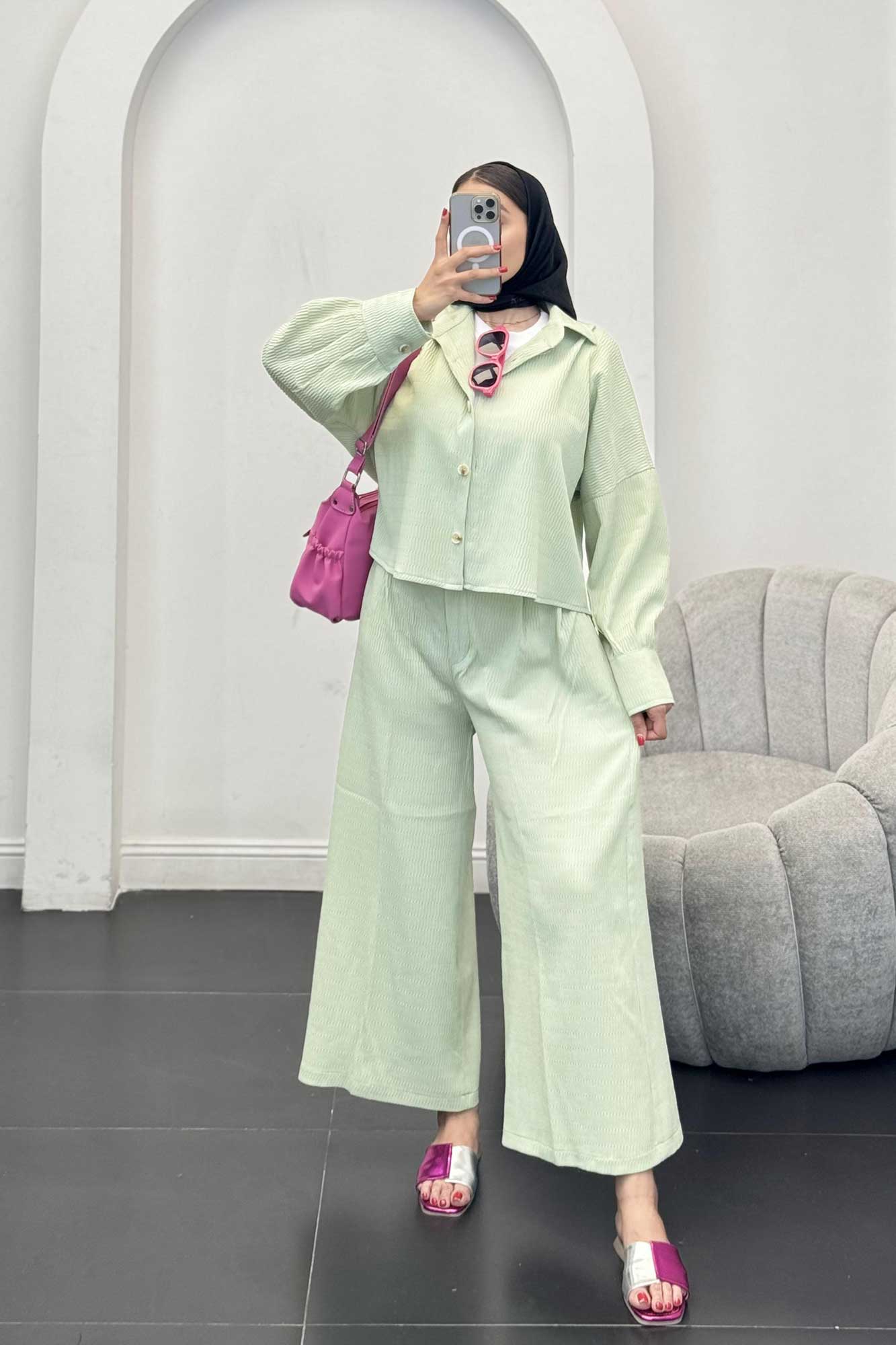 ست شومیز و شلوار السا آستین کیمونو همتا