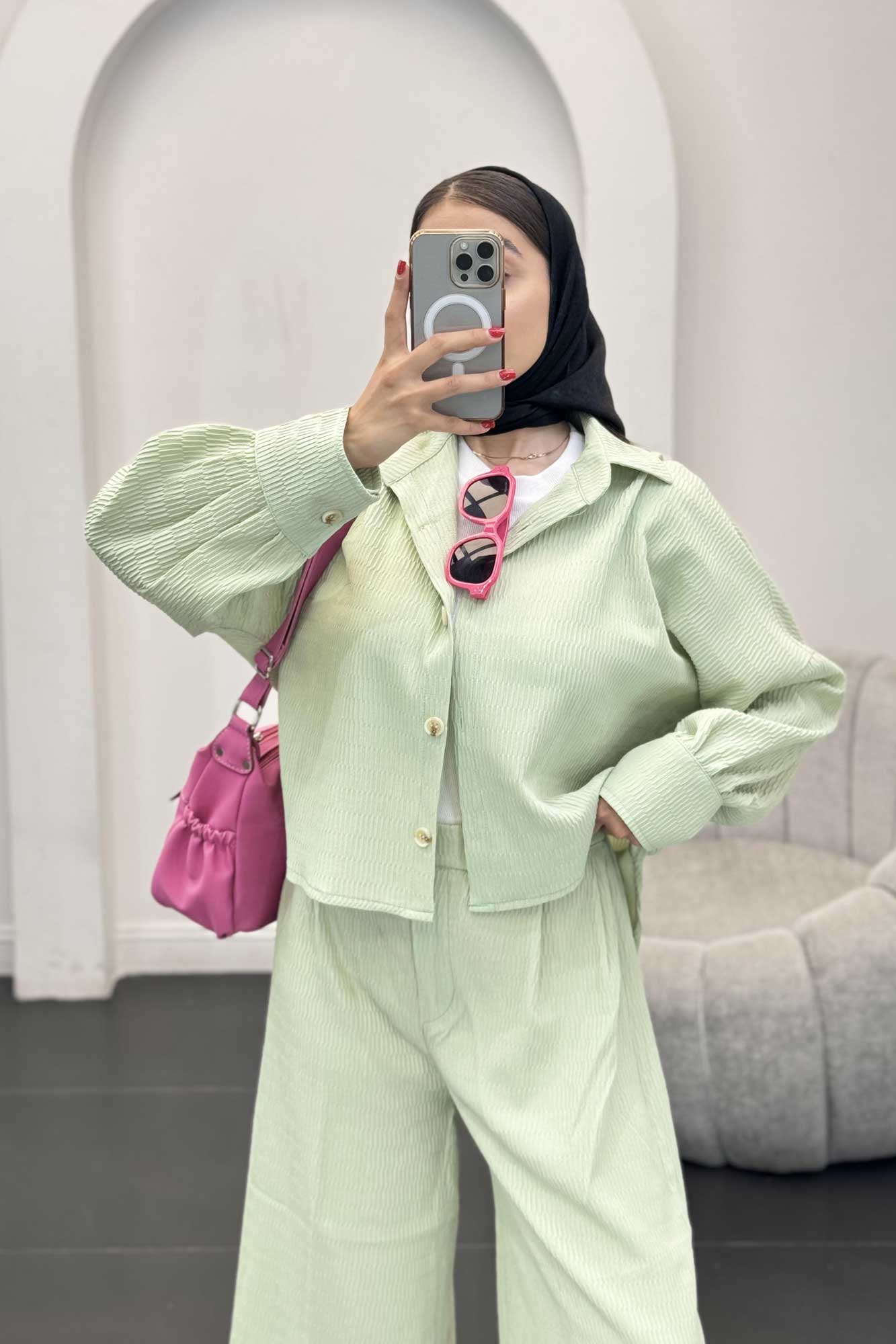 ست شومیز و شلوار السا آستین کیمونو همتا