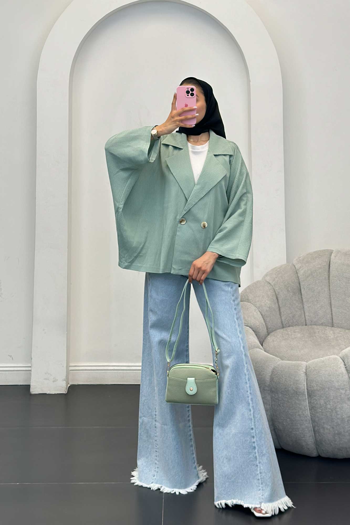 مانتو السا آستین خفاشی مشکات