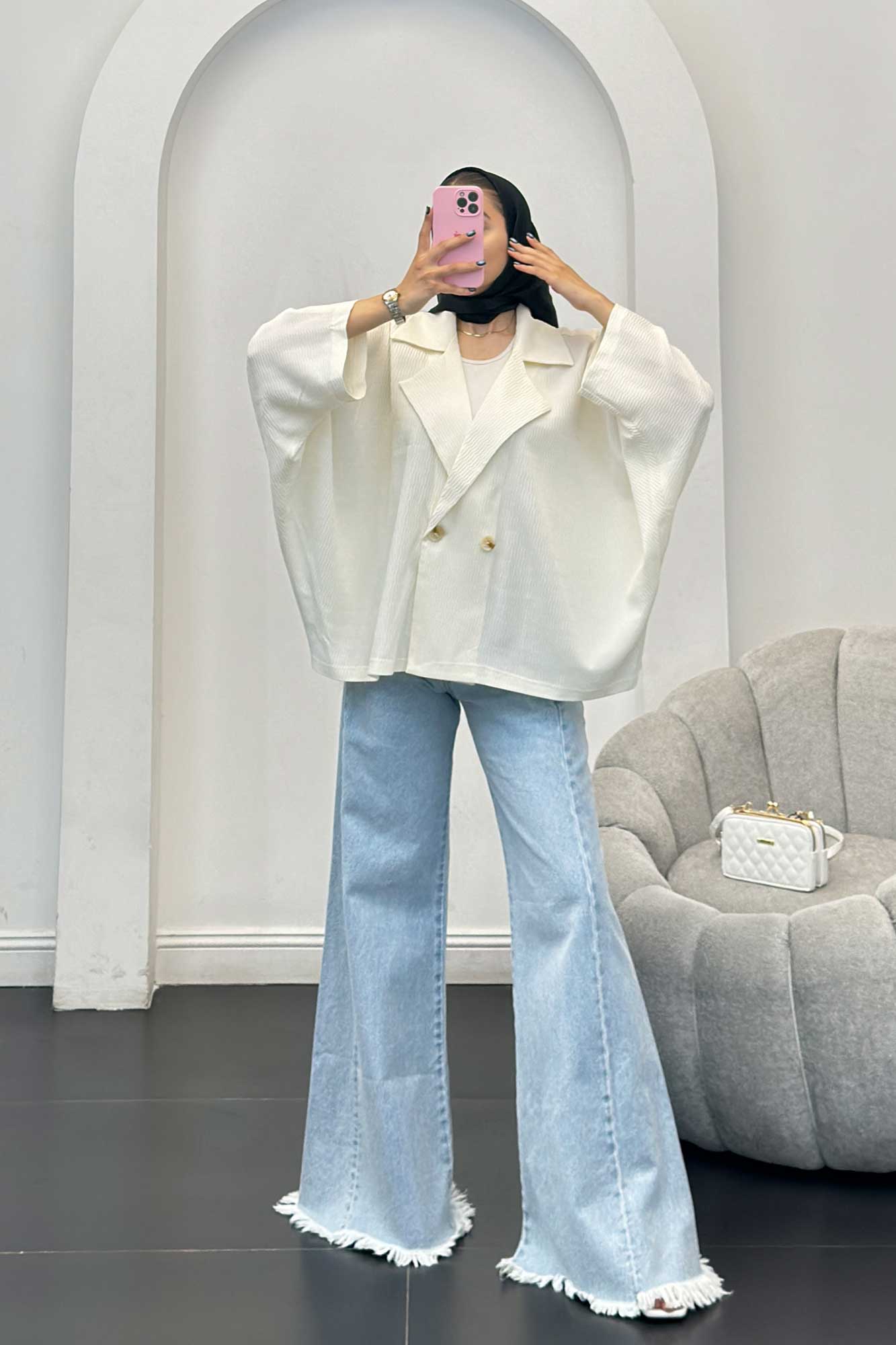 مانتو السا آستین خفاشی مشکات