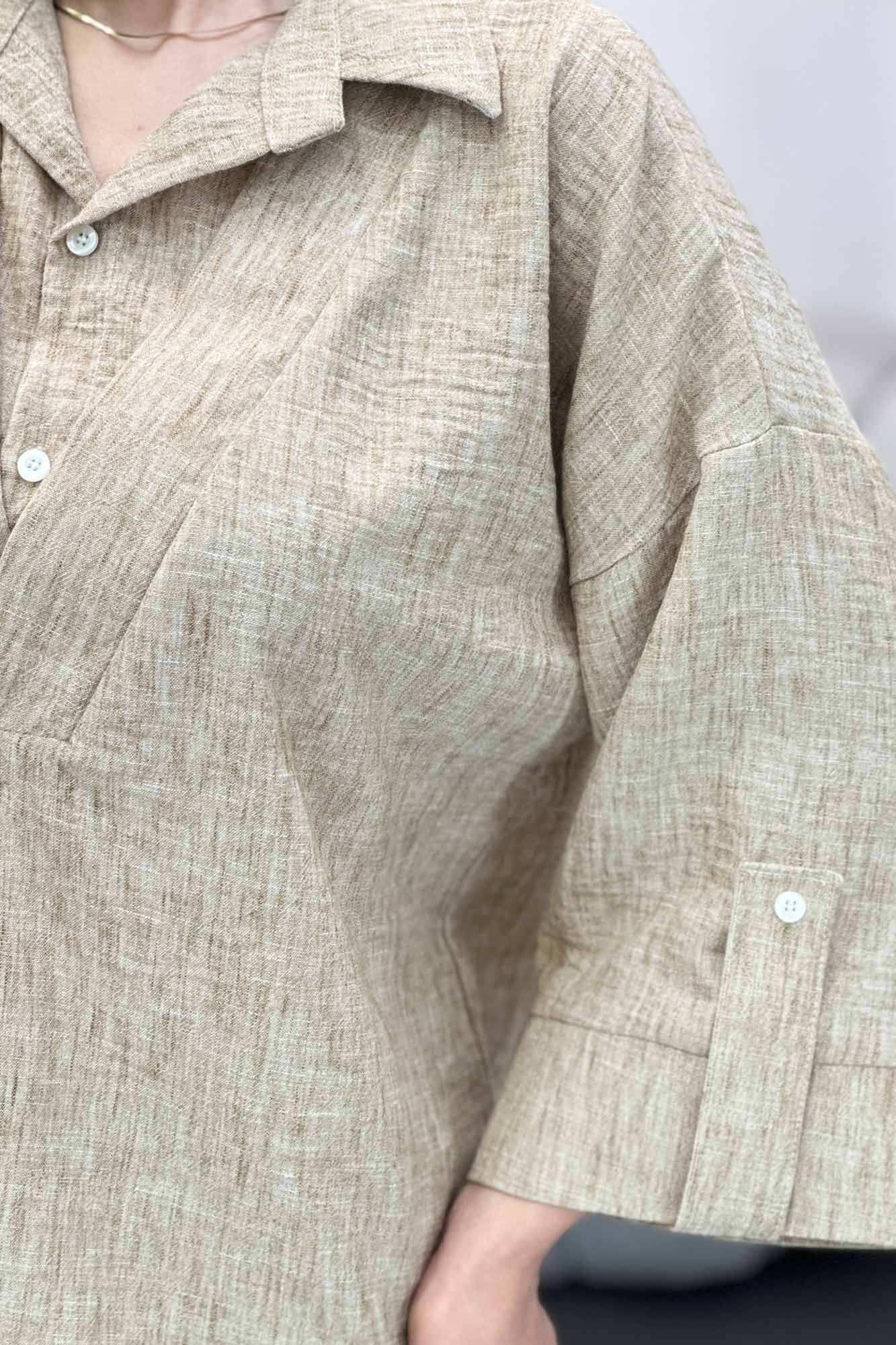 بلوز شانتون برفکی دو یقه پشت بلند