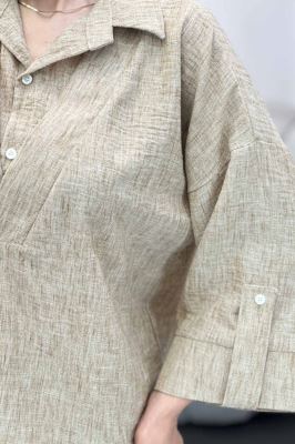 بلوز شانتون برفکی دو یقه پشت بلند