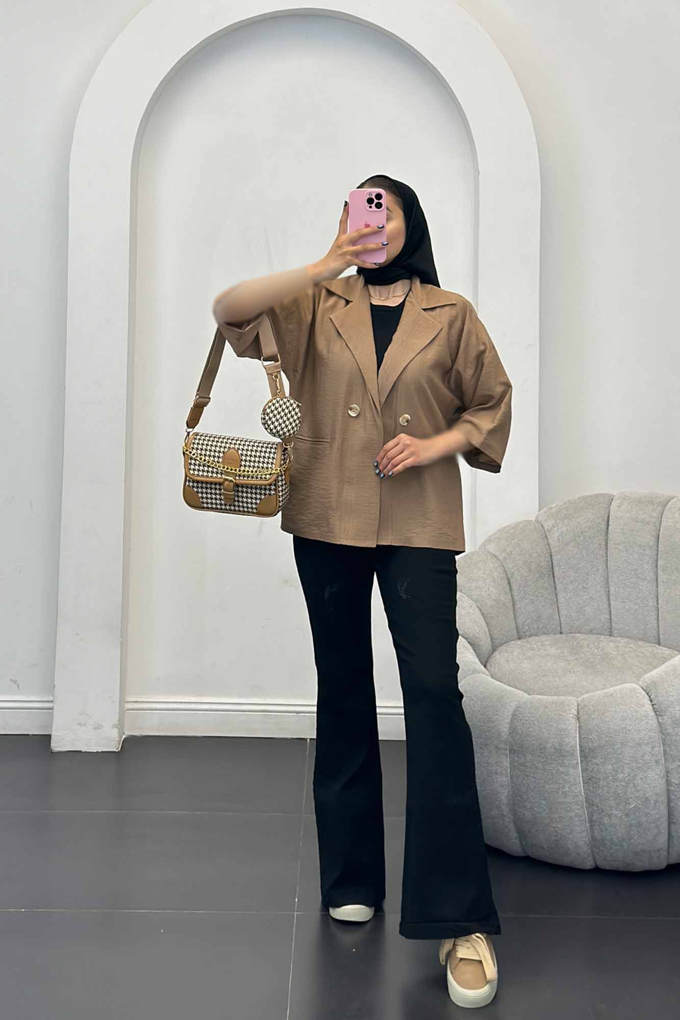 مانتو بابوس دو جیب آستین سه رب