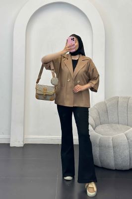 مانتو بابوس دو جیب آستین سه رب