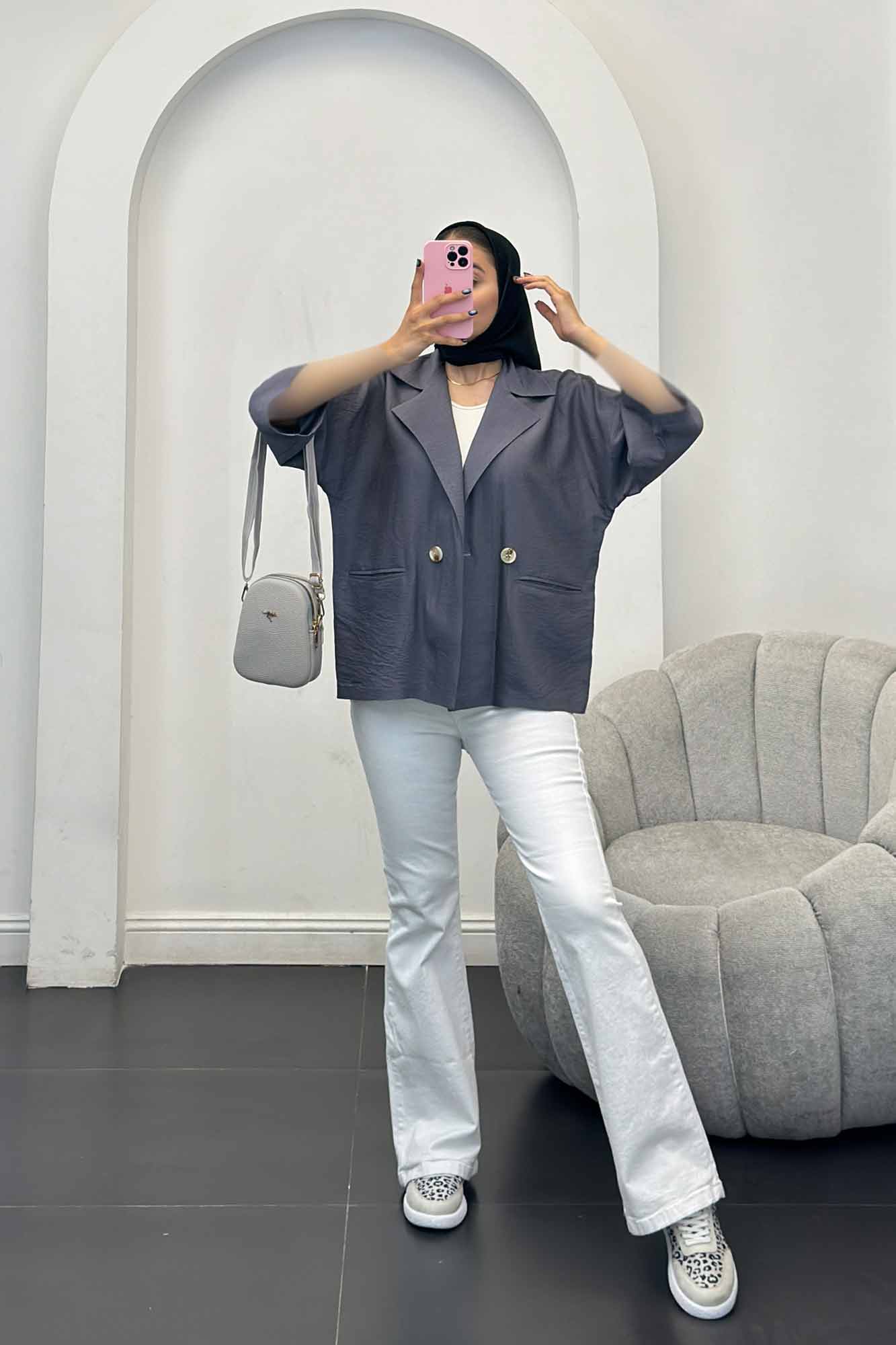 مانتو بابوس دو جیب آستین سه رب