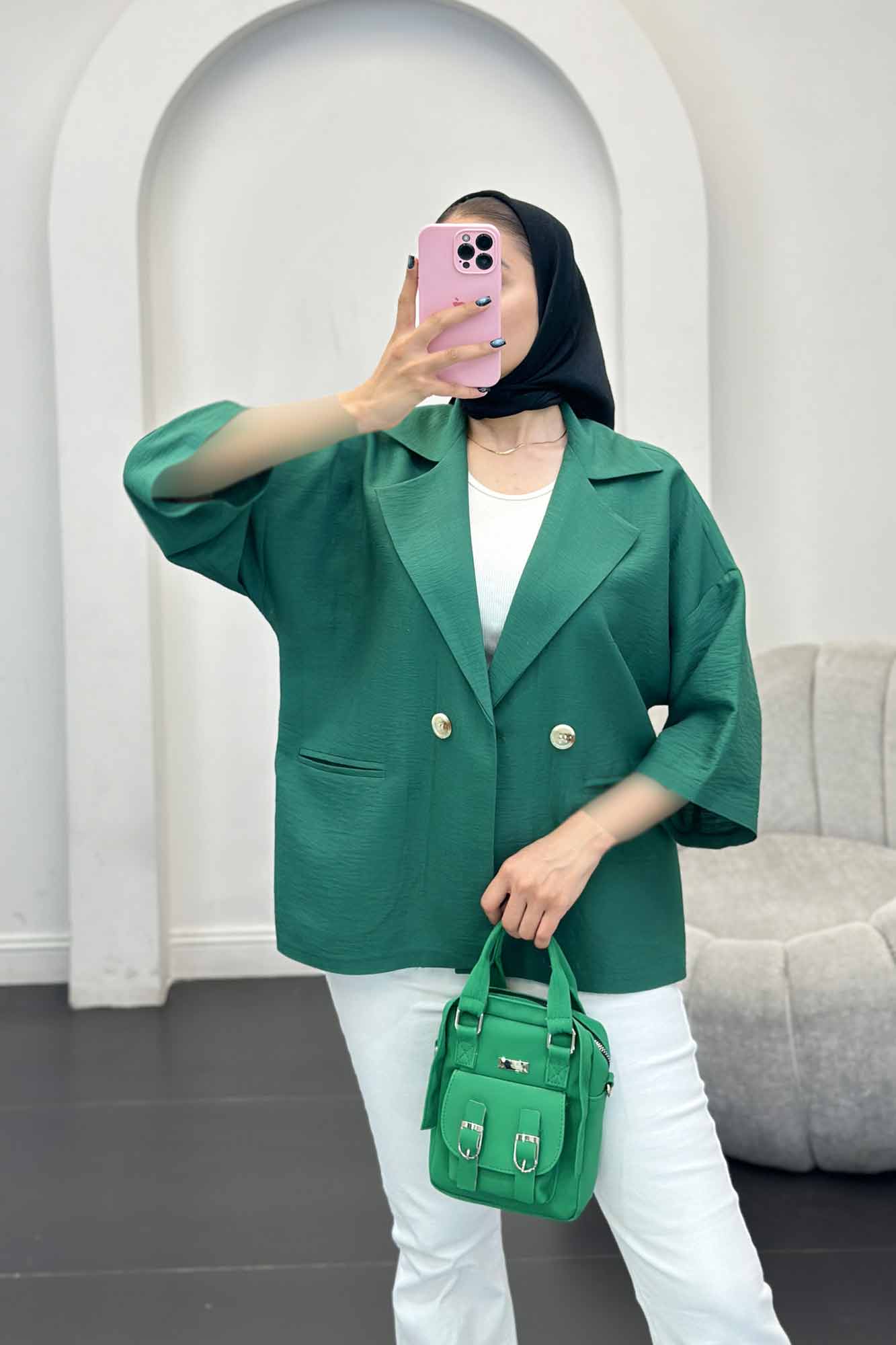 مانتو بابوس دو جیب آستین سه رب