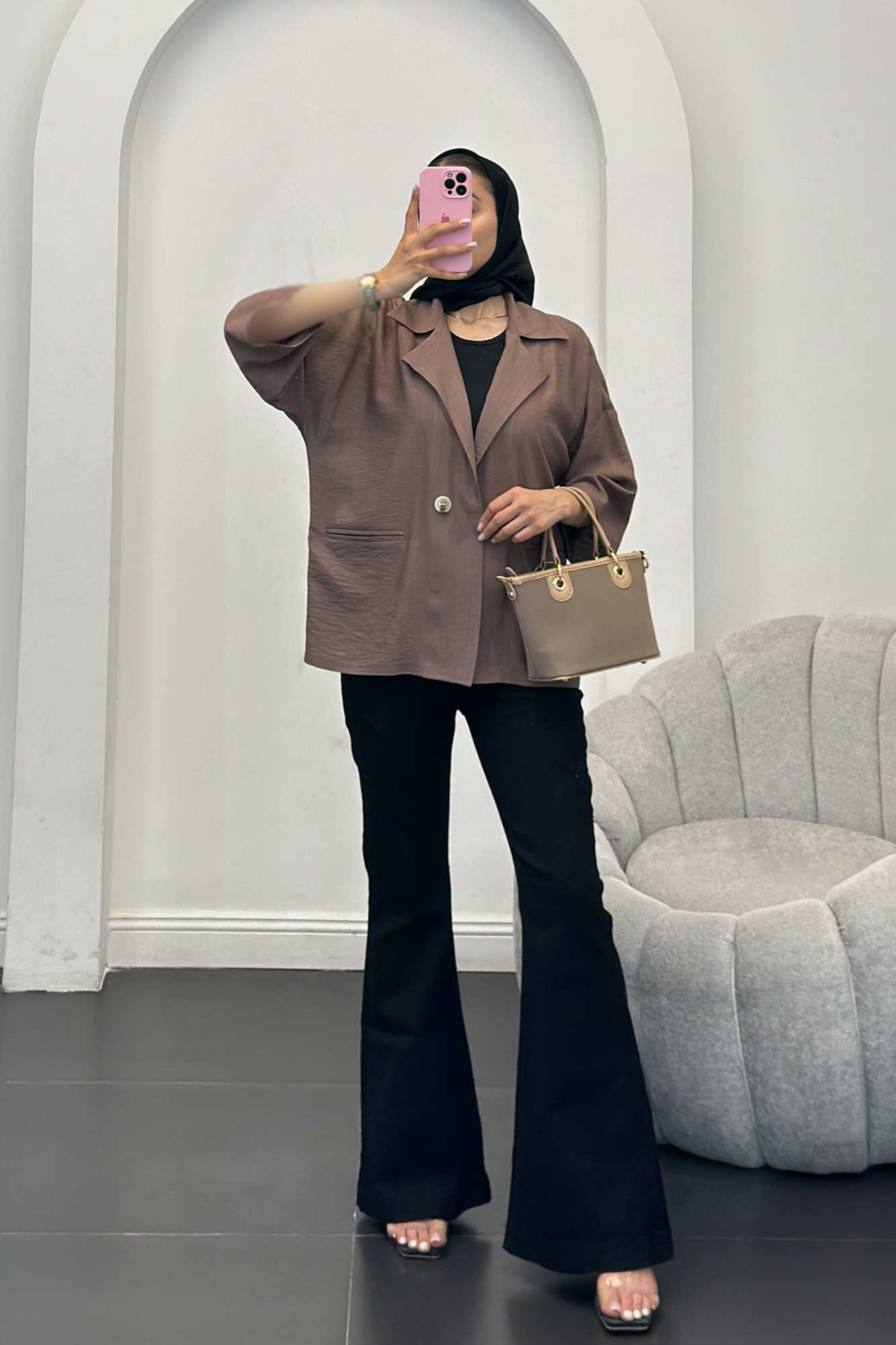 مانتو بابوس دو جیب آستین سه رب