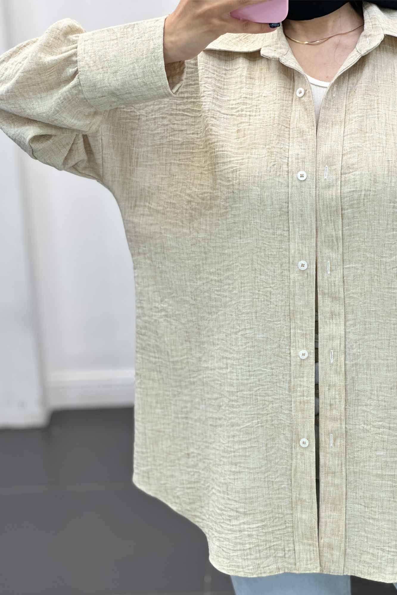 شومیز شانتون برفکی تک جیب