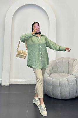 شومیز شانتون برفکی تک جیب