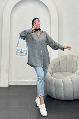 شومیز شانتون برفکی تک جیب