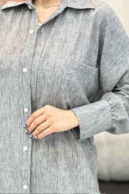 شومیز شانتون برفکی تک جیب