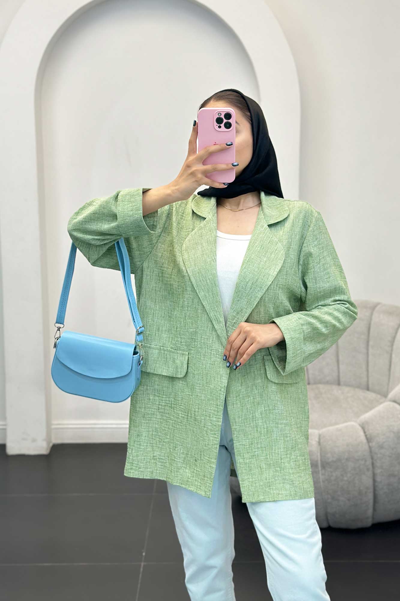 مانتو شانتون برفکی یقه ب ب