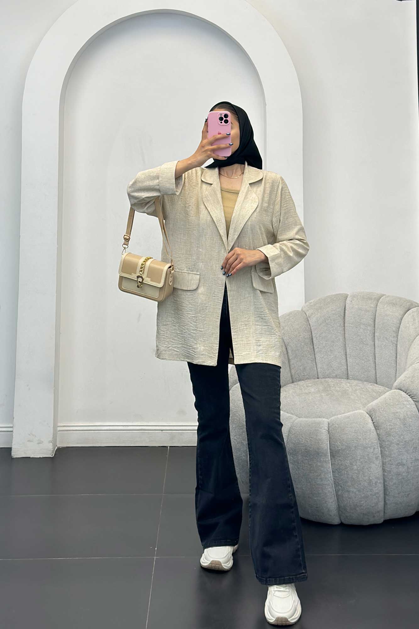 مانتو شانتون برفکی یقه ب ب