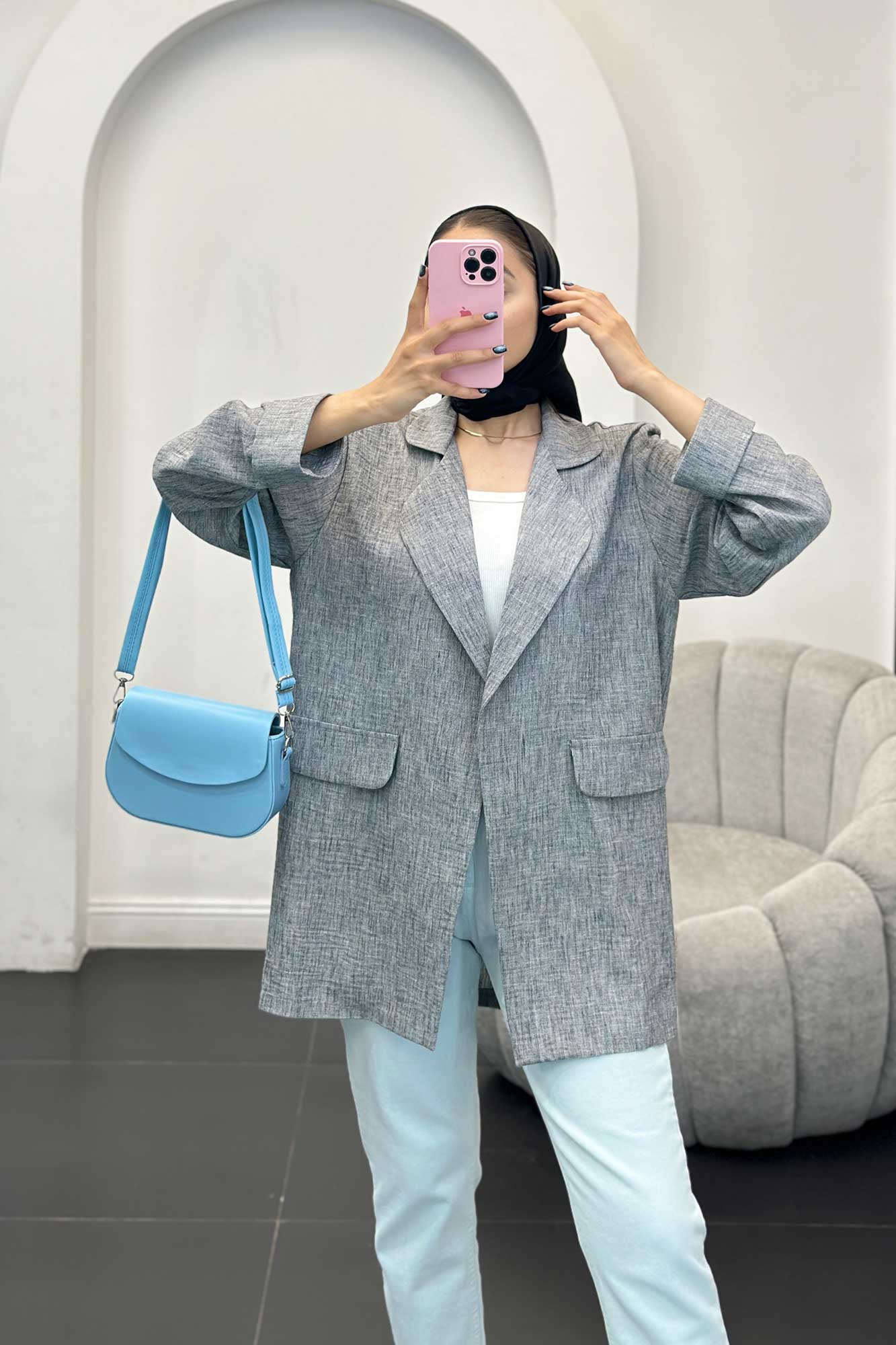 مانتو شانتون برفکی یقه ب ب