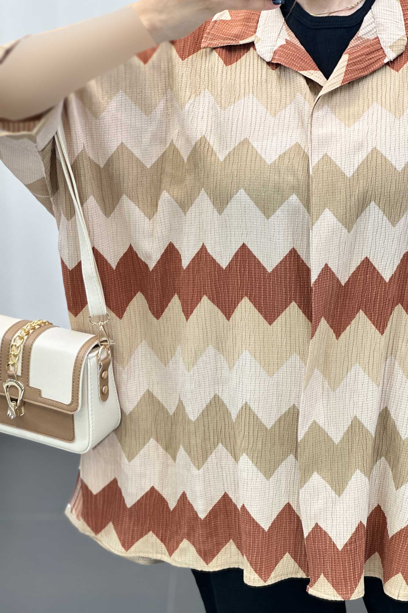 شومیز کراش جناقی آستین سه رب