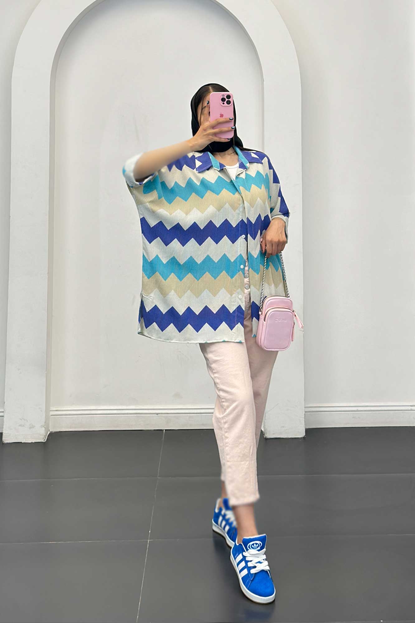 شومیز کراش جناقی آستین سه رب