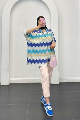 شومیز کراش جناقی آستین سه رب