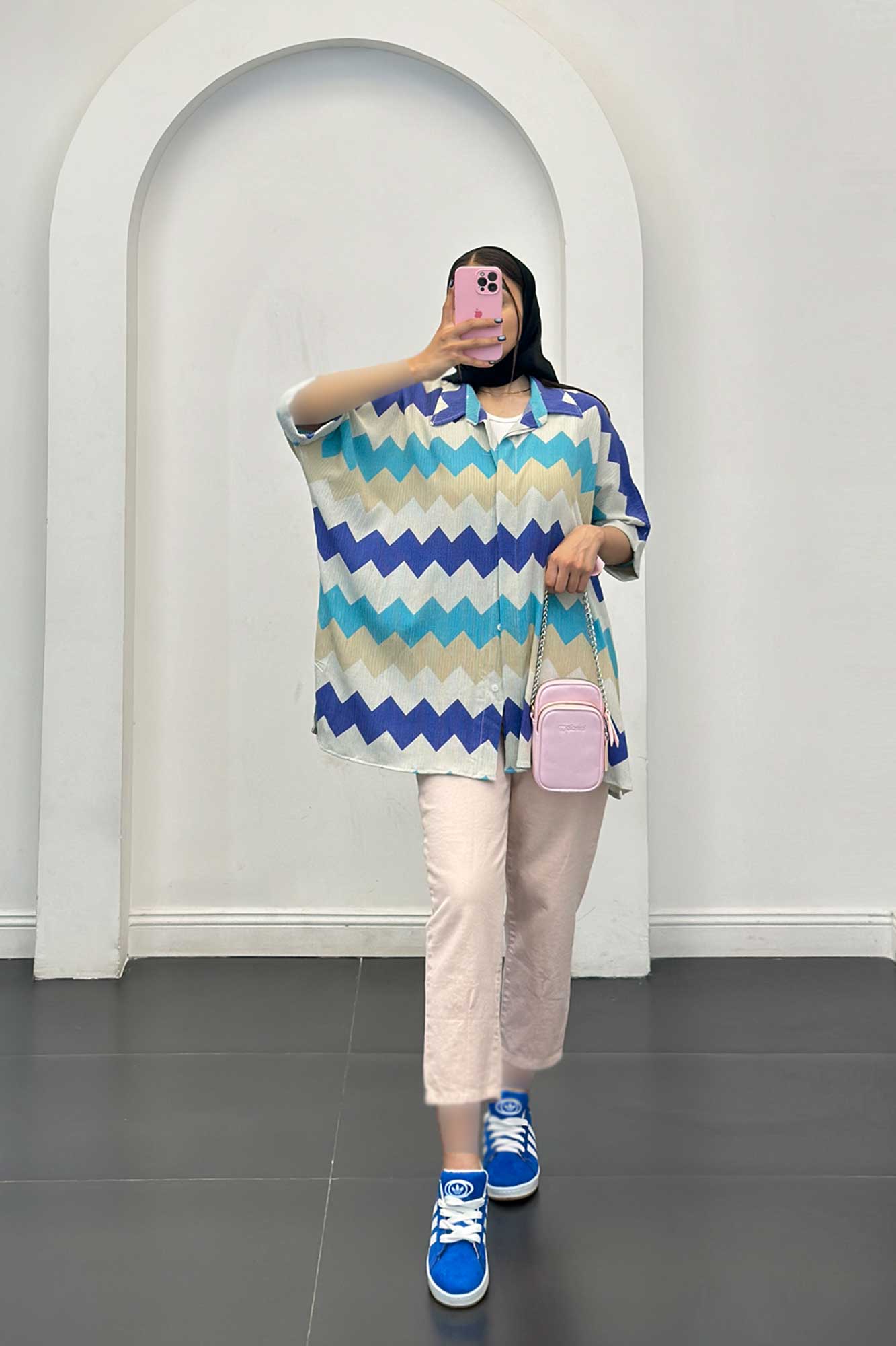 شومیز کراش جناقی آستین سه رب