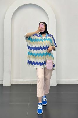 شومیز کراش جناقی آستین سه رب