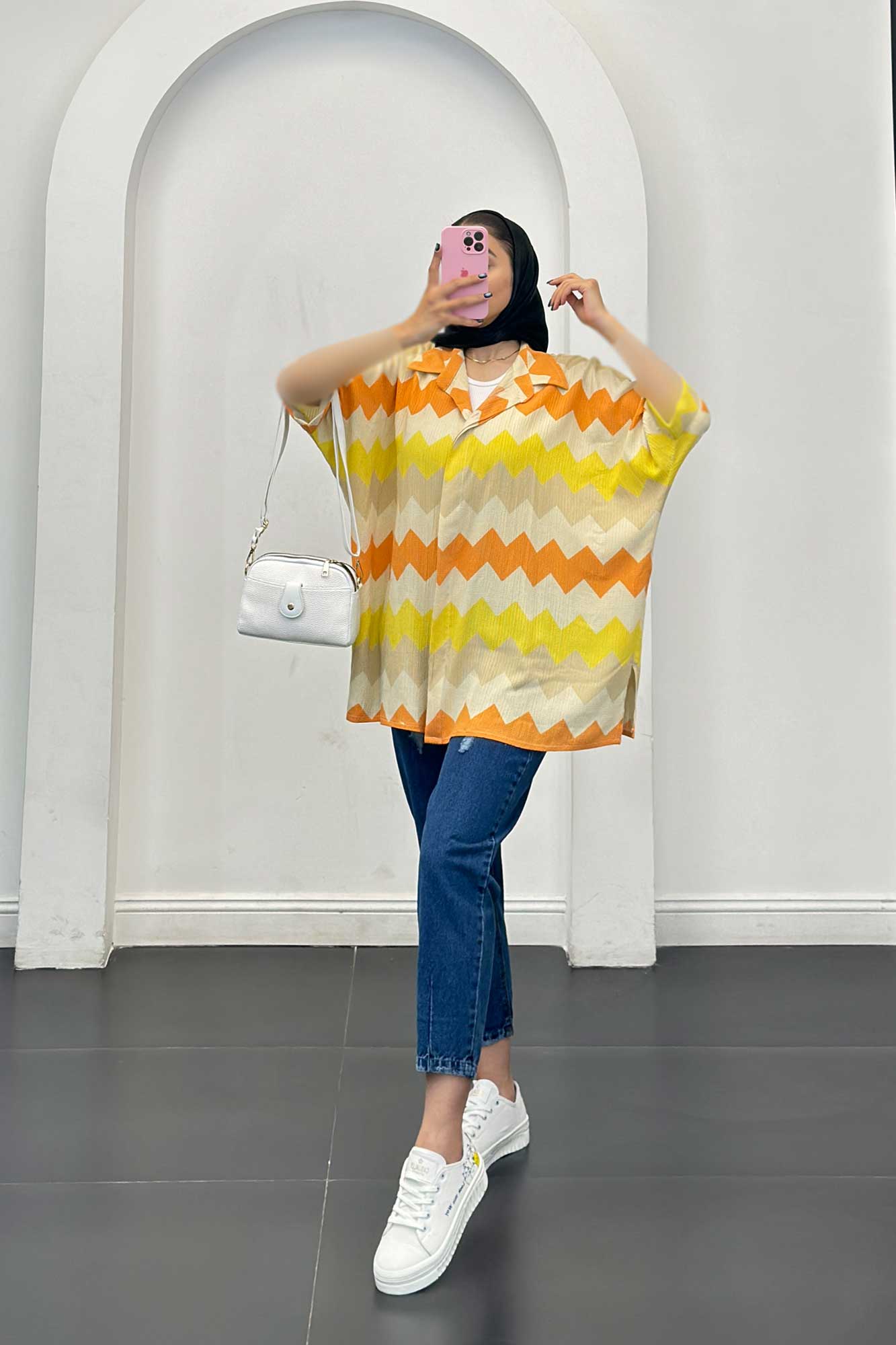 شومیز کراش جناقی آستین سه رب