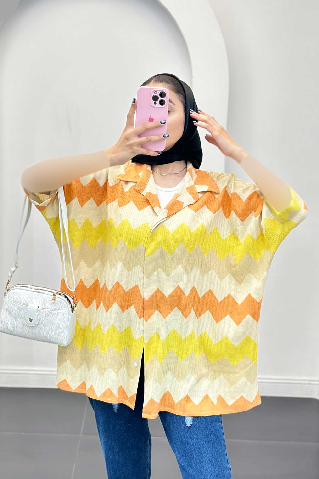 شومیز کراش جناقی آستین سه رب