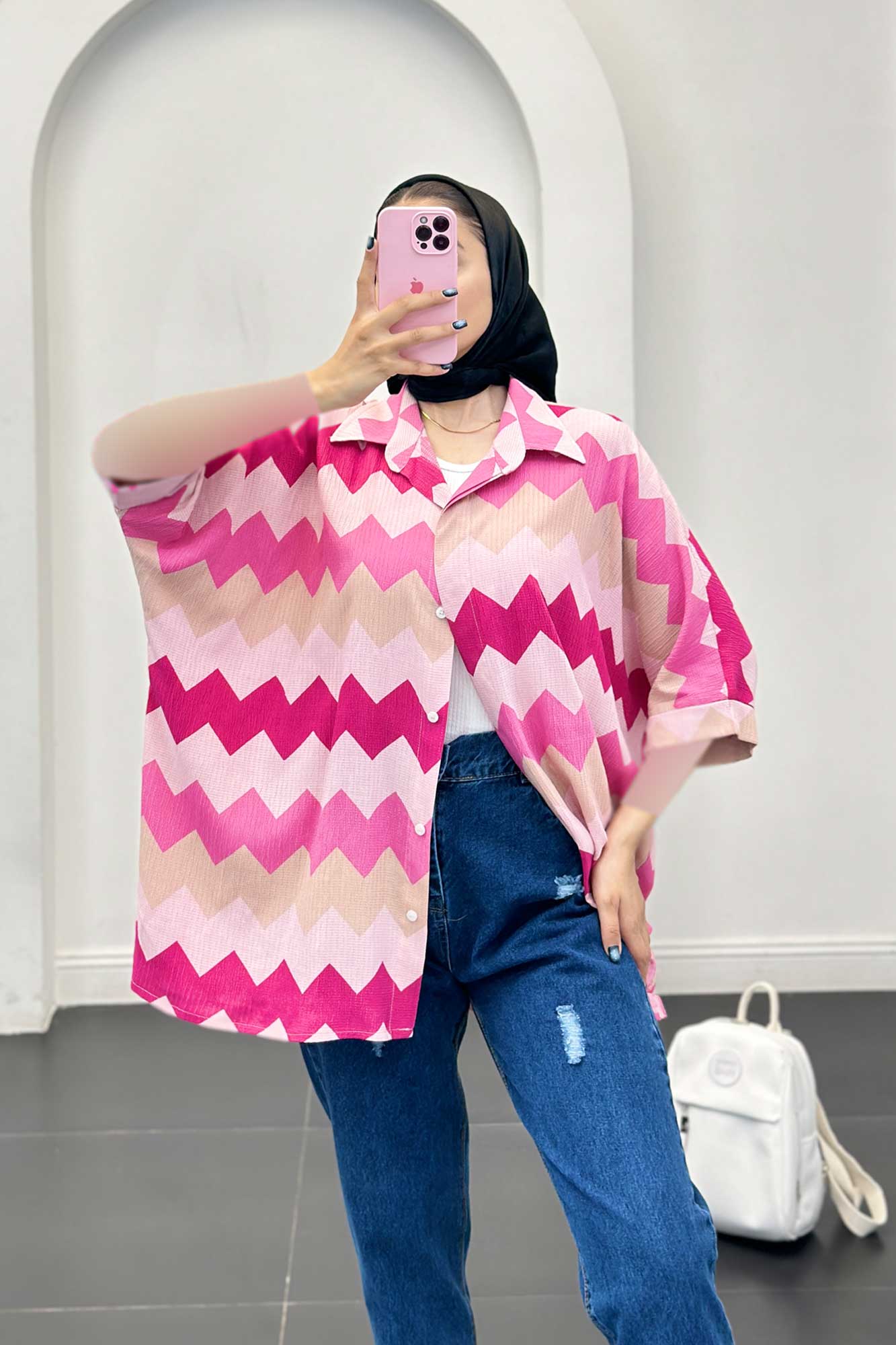 شومیز کراش جناقی آستین سه رب