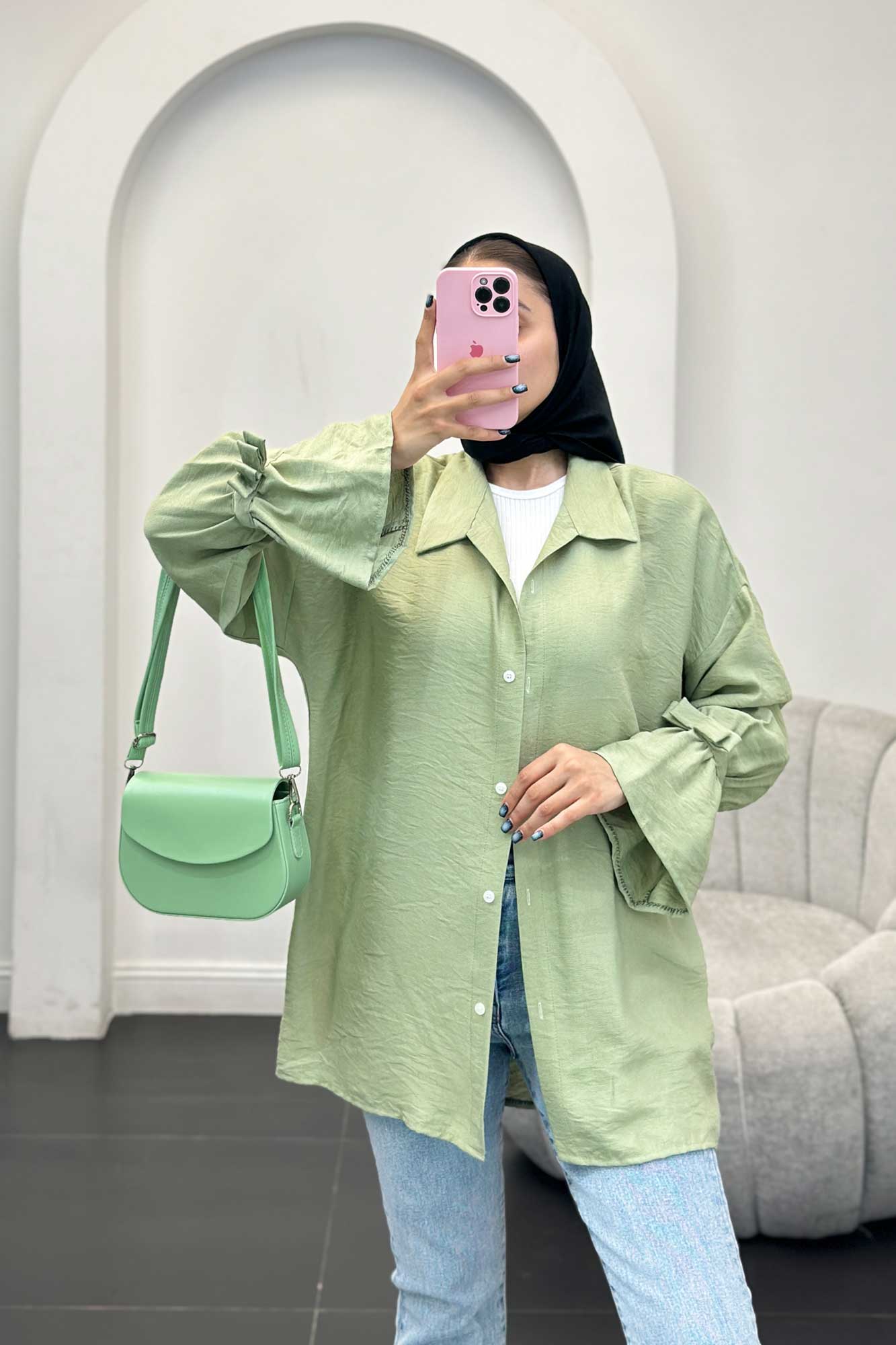 شومیز کرسپو آستین عروسکی