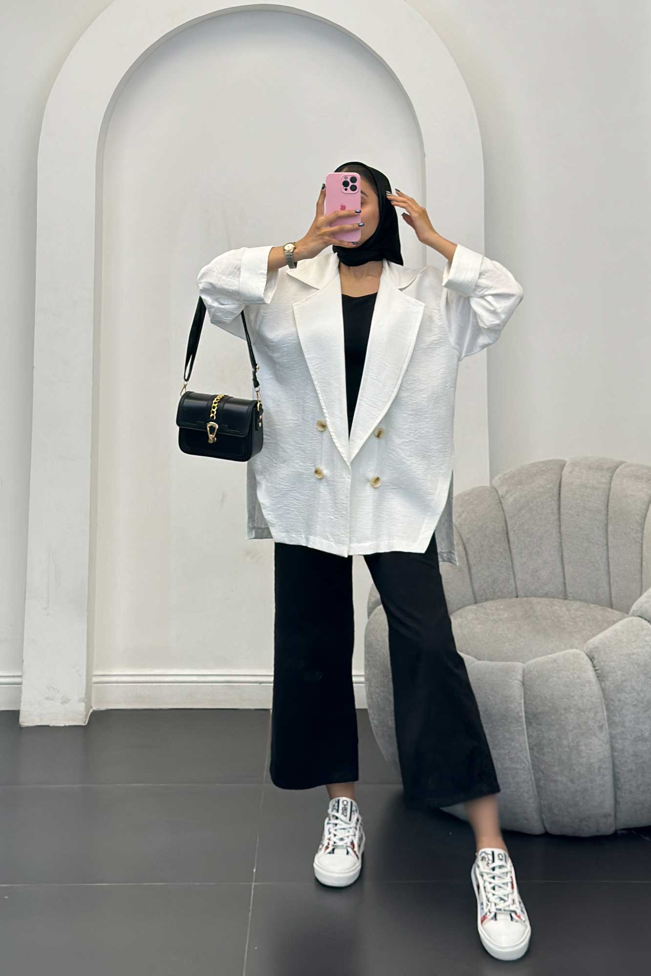 مانتو بابوس آستین پاکتی بغل چاکدار زیگما