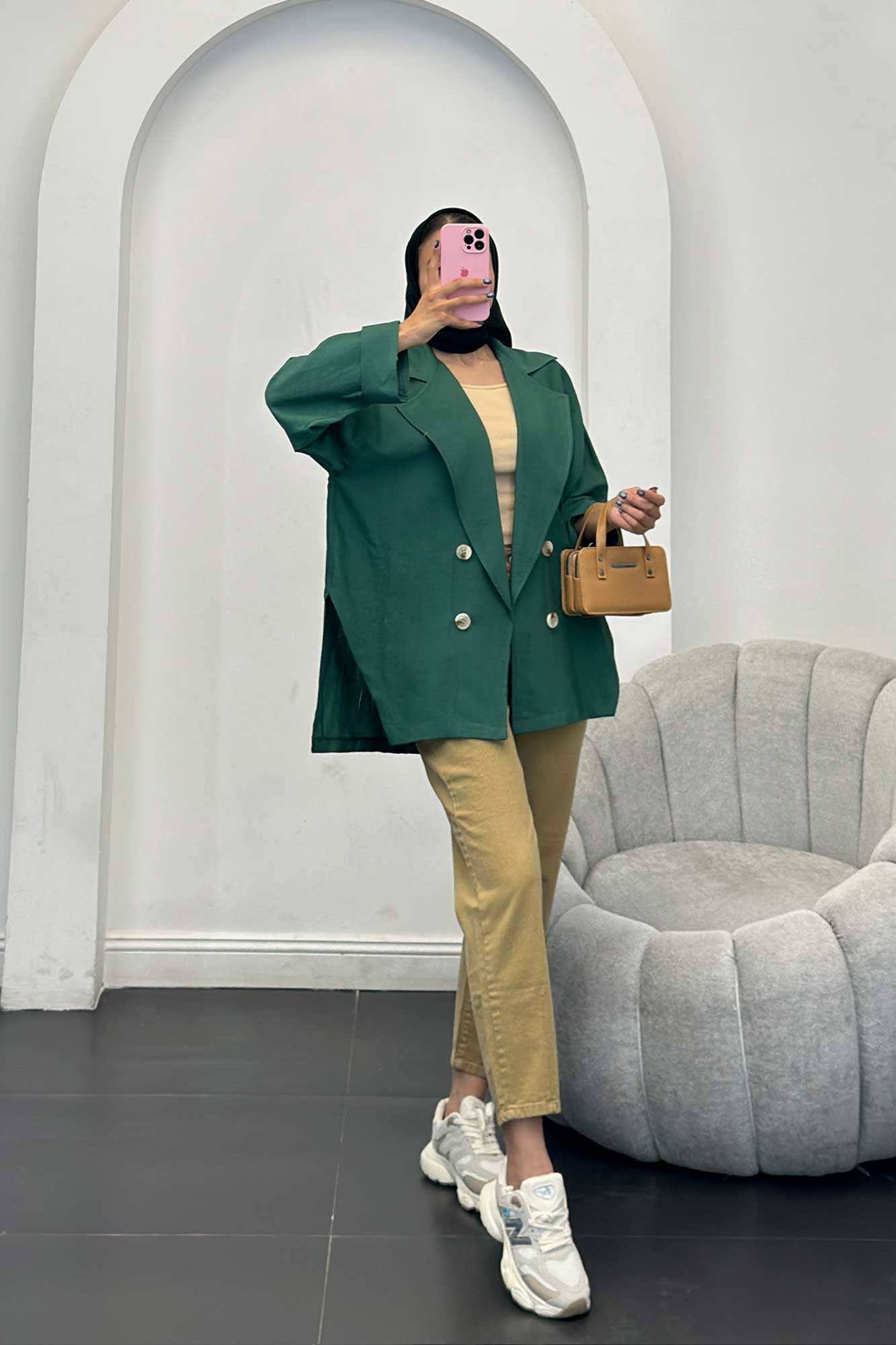 مانتو بابوس آستین پاکتی بغل چاکدار زیگما