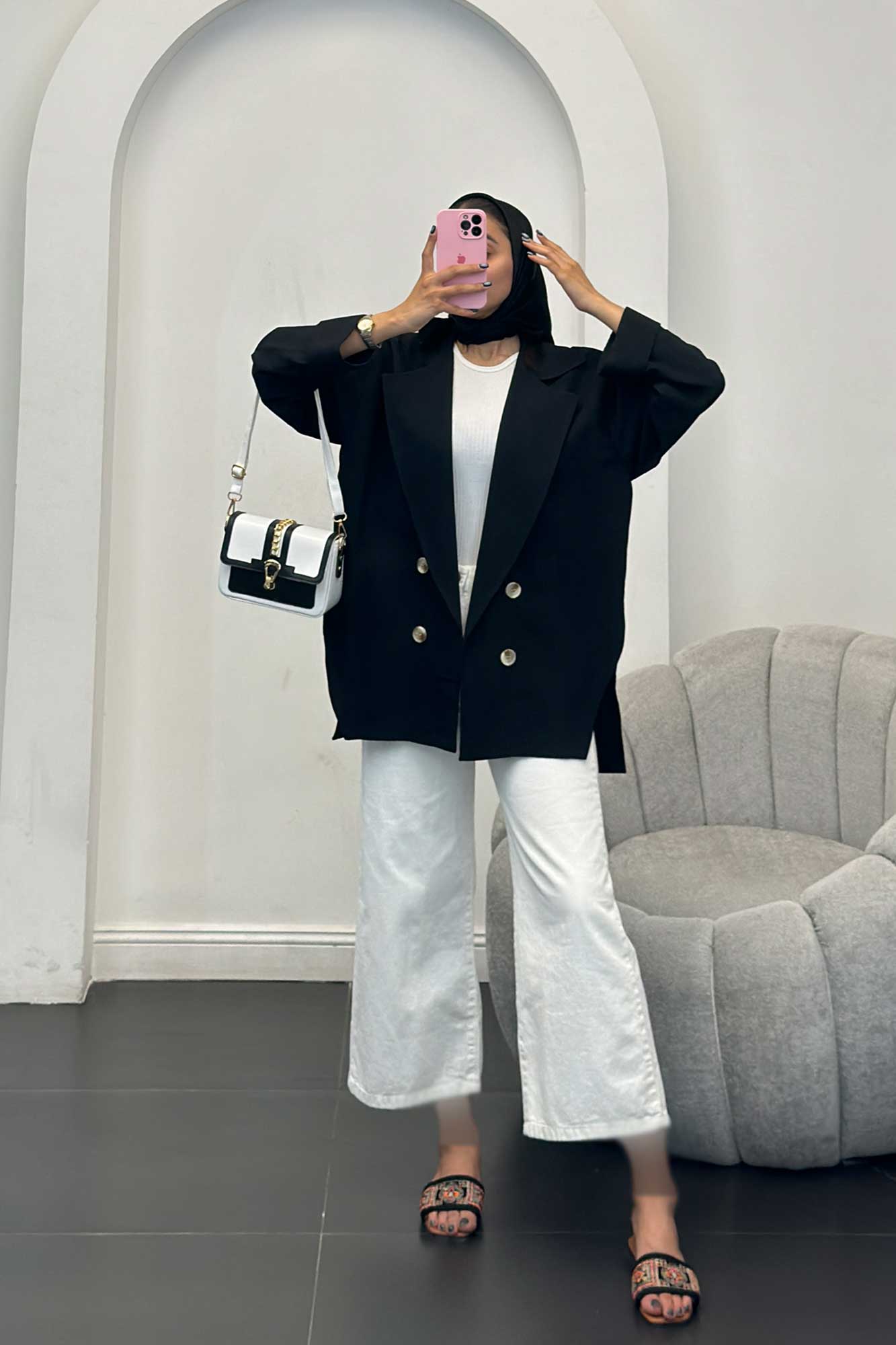 مانتو بابوس آستین پاکتی بغل چاکدار زیگما