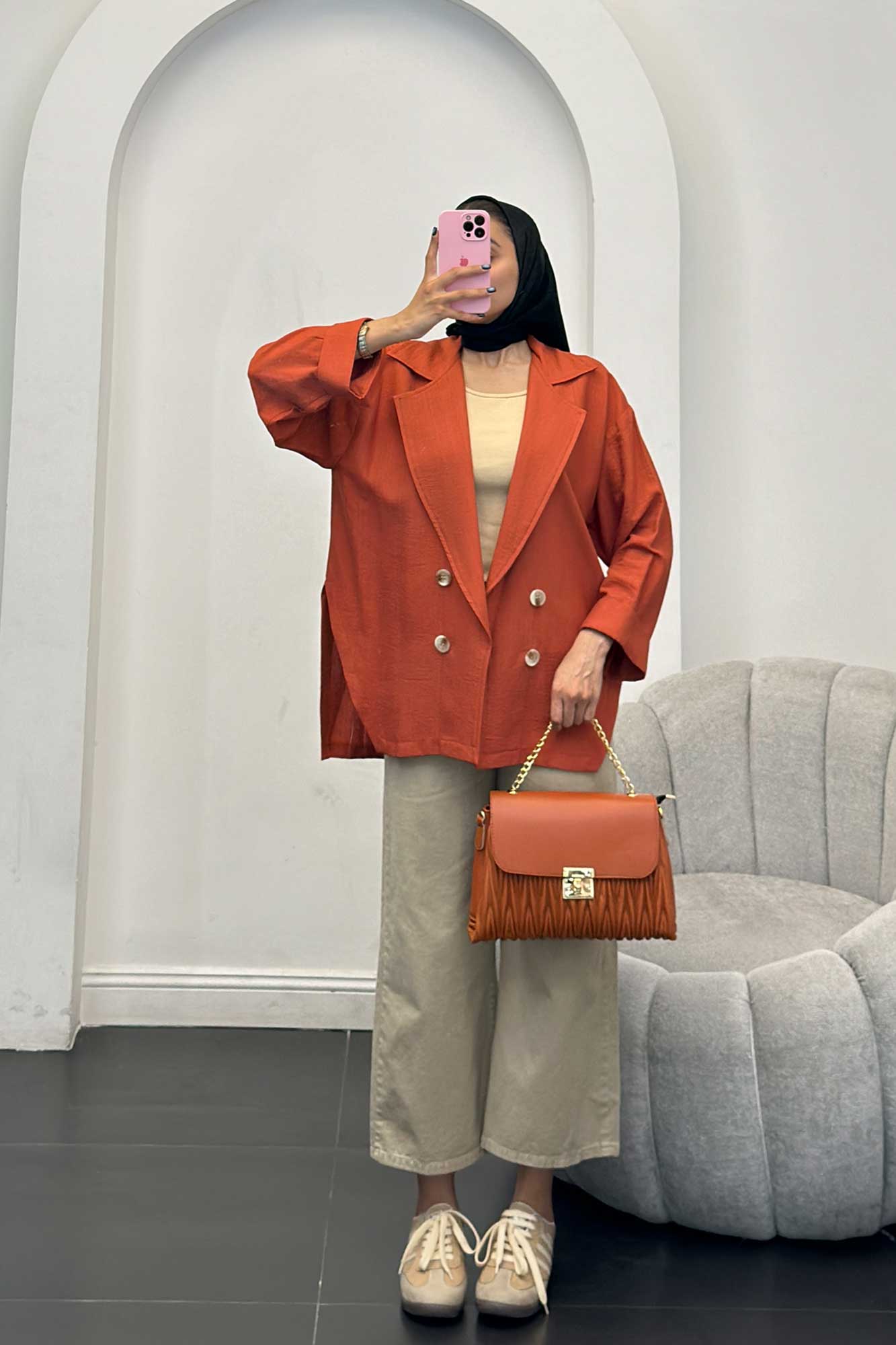 مانتو بابوس آستین پاکتی بغل چاکدار زیگما