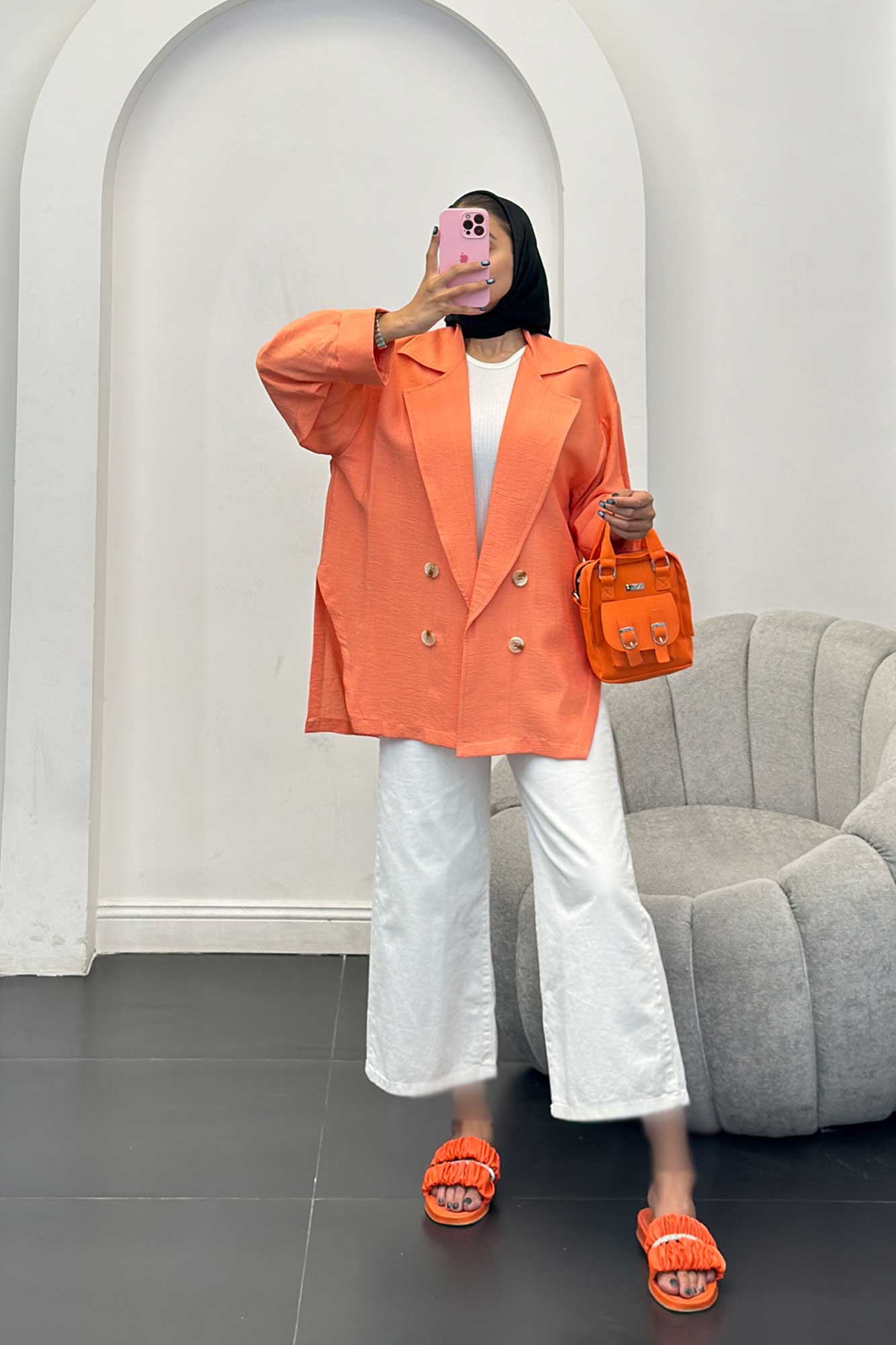 مانتو بابوس آستین پاکتی بغل چاکدار زیگما