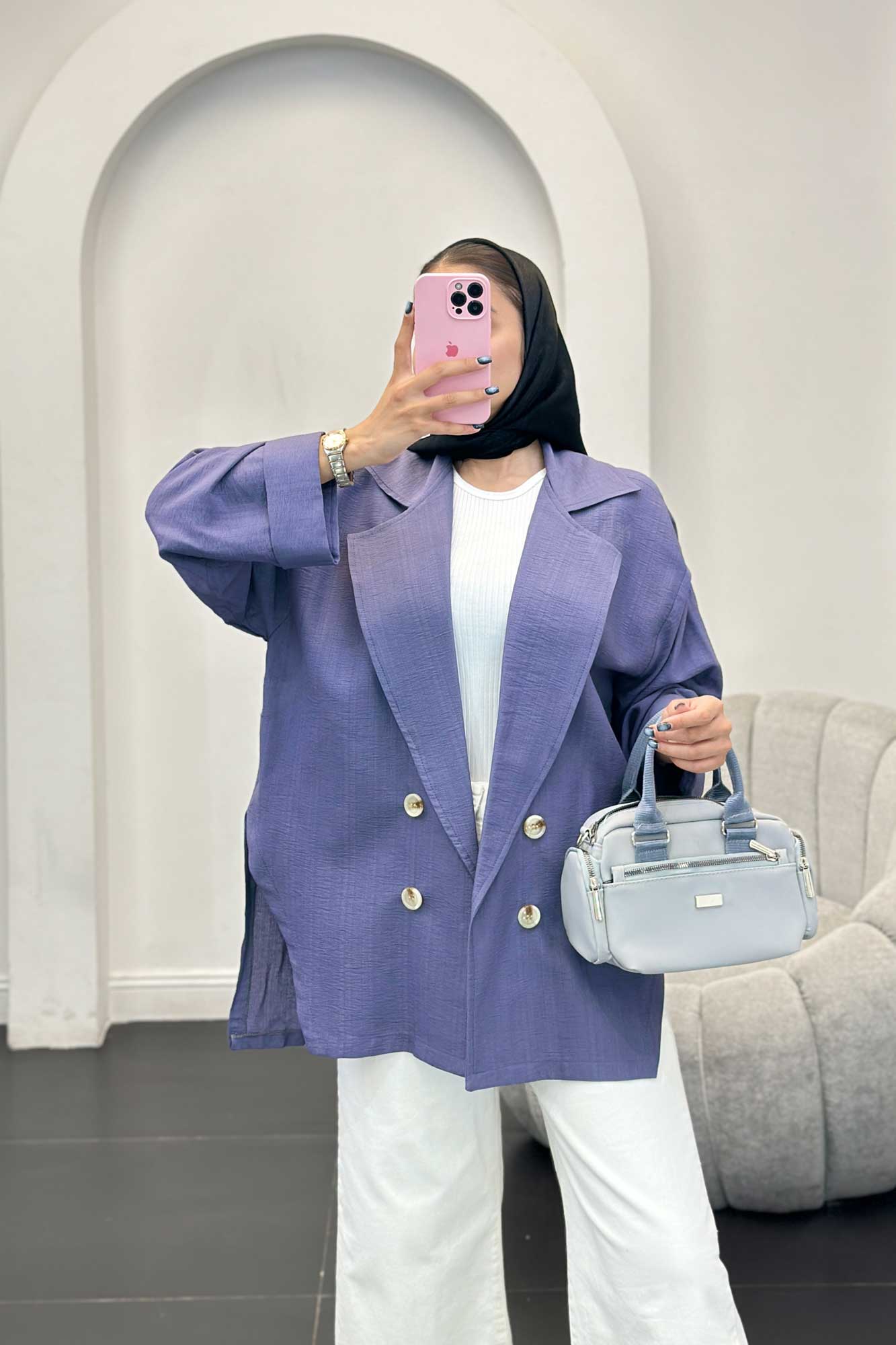 مانتو بابوس آستین پاکتی بغل چاکدار زیگما